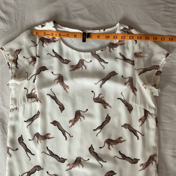 Vero Moda Cream Colour Sheer Leopard Top - Picture 9 of 16